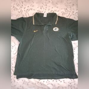 Nike Dark Green Polo Shirt with Yellow Accents